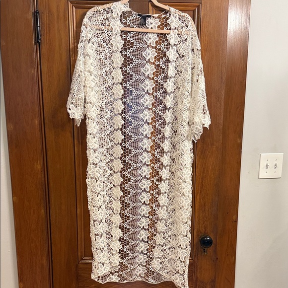 Cream Lace Floral Kimono Cardigan - Picture 1 of 1